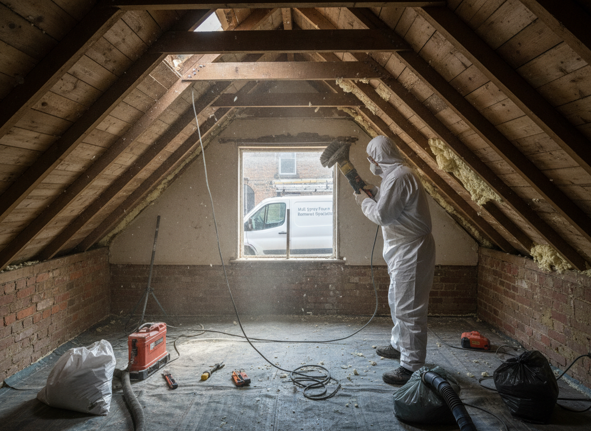 Spray Foam Removal work by NexaClean Crew in Hull, Yorkshire